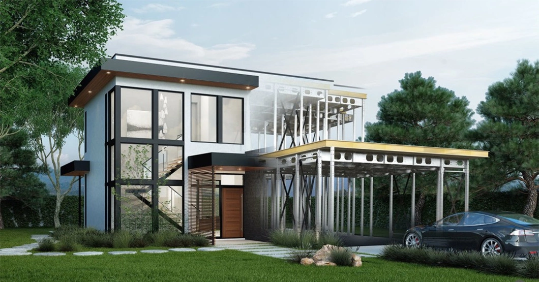 High Quality Modern Luxury design 3 Bedrooms Light Steel Villa with 2 Bathrooms for Sale