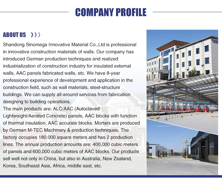 Lightweight AAC (Autoclaved Aerated Concrete) Wall Blocks Slica Sand Lightweight Brick