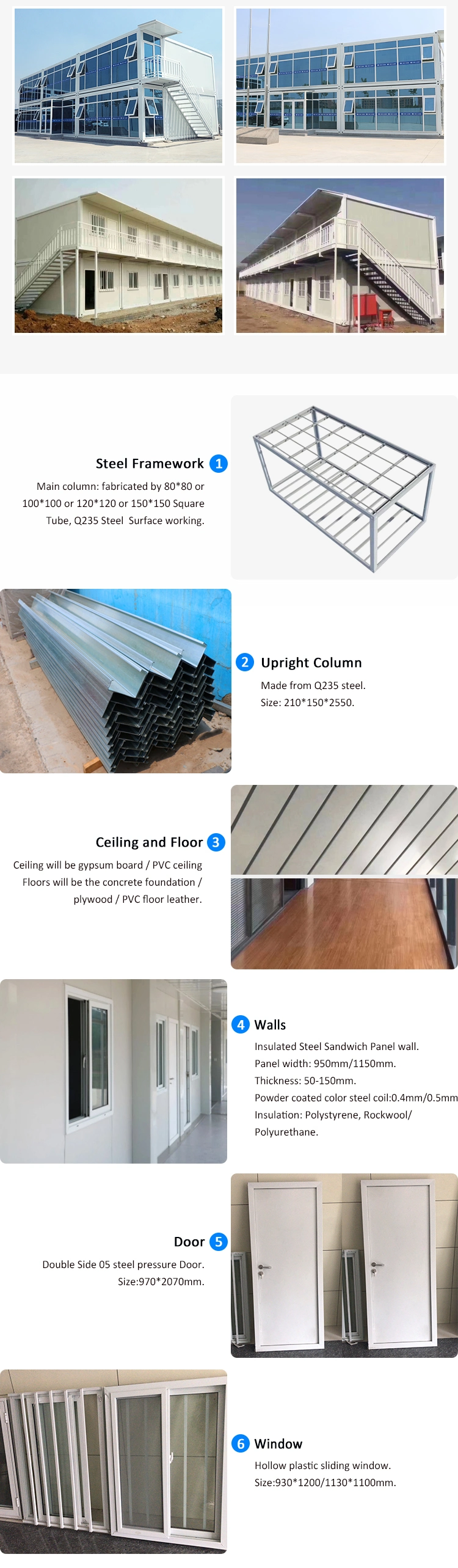 Custom 40FT Two Bedroom 4 Bedroom Assembly Container House 2 Bedroom Prefabricated Container House