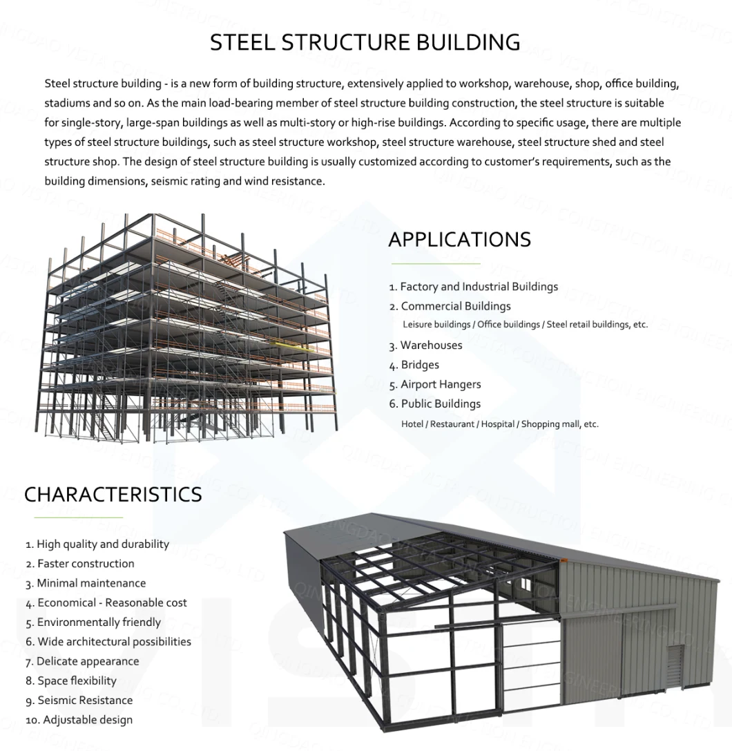 Free Drawing Prefab Workshop Garage Shed Steel Frame Prefabricated Metal Buildings Steel Structure Warehouse