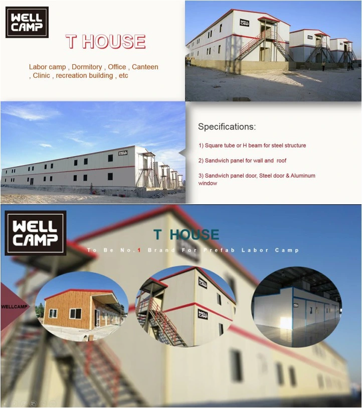 Prefabricated T House Prefab Dormitory Low Cost Efficiency Modular Prefab House