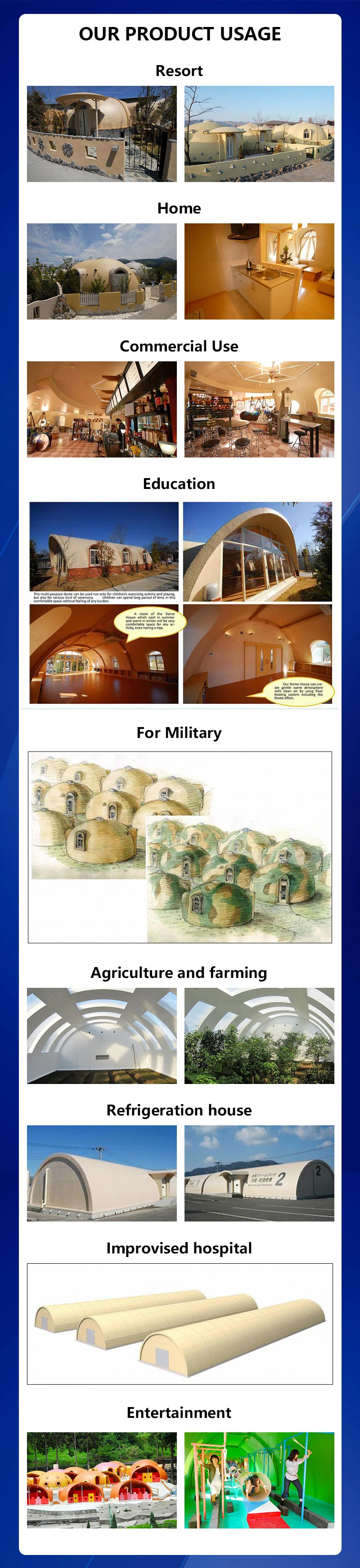 Ex-Factory Price Modular Combination Prefab Geodesic Dome House for Dwelling