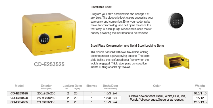 Aipu Electronic Safe CD-Fp234335/ Home & Office Safe Box/Personal Security Storage Box