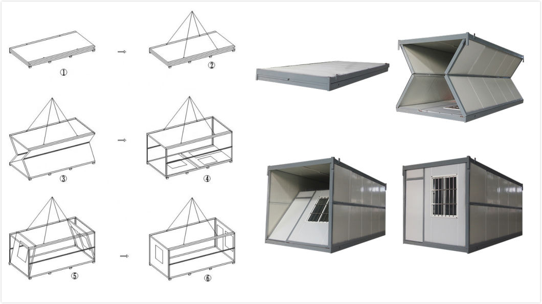 20FT 40FT 2 Bedroom 3 Bedroom Folding Foldable Expandable Granny Flat Prefabricated Container House 37 Sqm