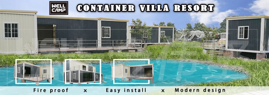 Wellcamp Two Stories Fast Build Loft Style Prefabricated Container Villa Luxury Container Home