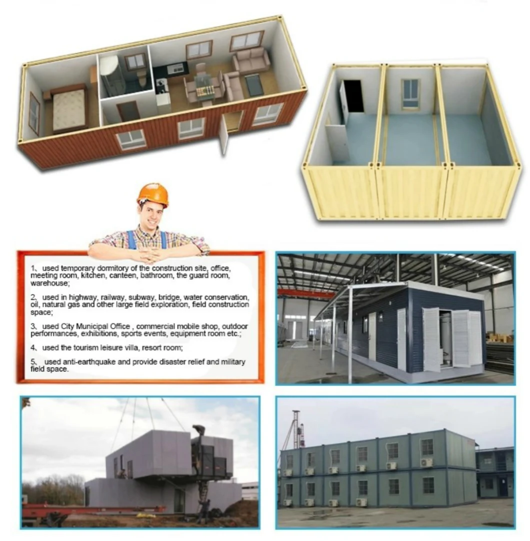 Modular Prefabricated Luxury Container House Movable Home Office Container House Light Wooden Living Villa House