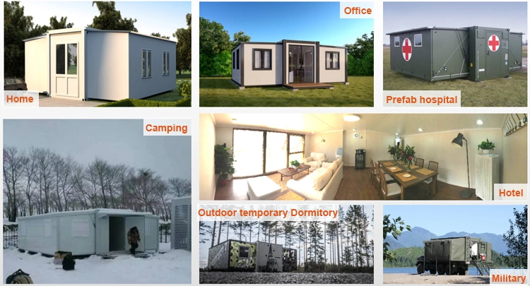 40FT Large Expandable Container 20FT Prefabricated Expandable Container Home 2 Bedroom Container House Expandable