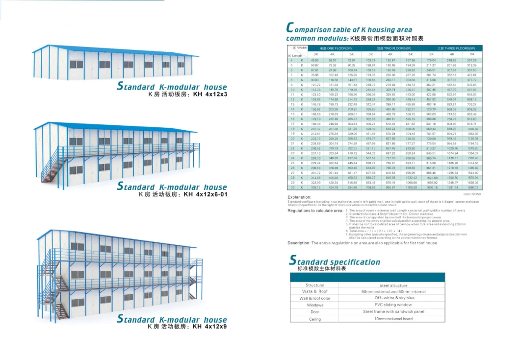 Modular Residential Building Construction Site K Type Prefab Dormitory for Sale