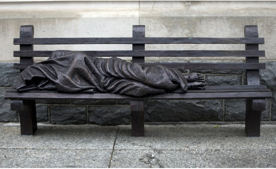 Famous Street Decoration Catholic Religious Toronto Homeless Bronze Jesus Christ Statue for Sale