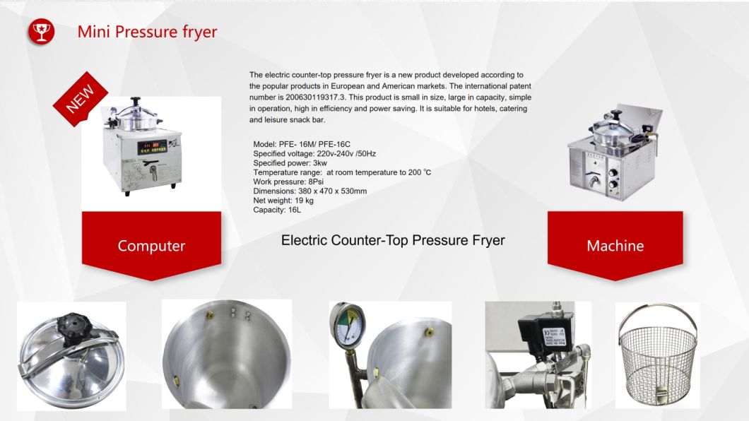 Electric Pressure Fryer for Fried Chicken Shops and Burger Shops