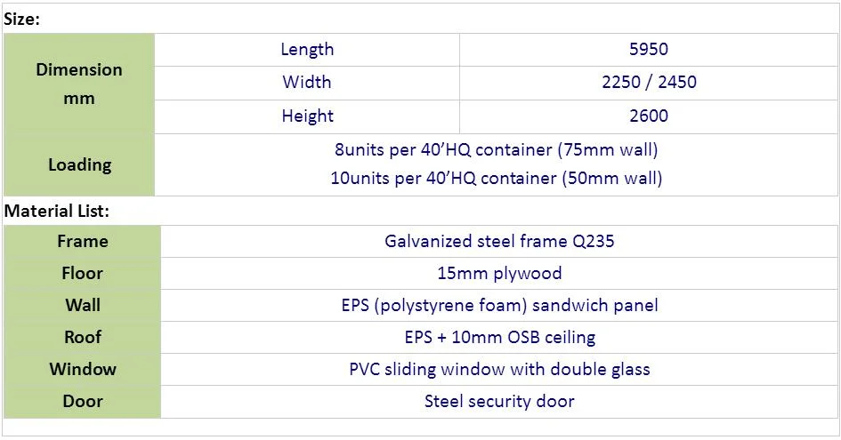 Portable Housing Unit/Expandable Container House 20FT for America /South America/Philippines/Malaysia