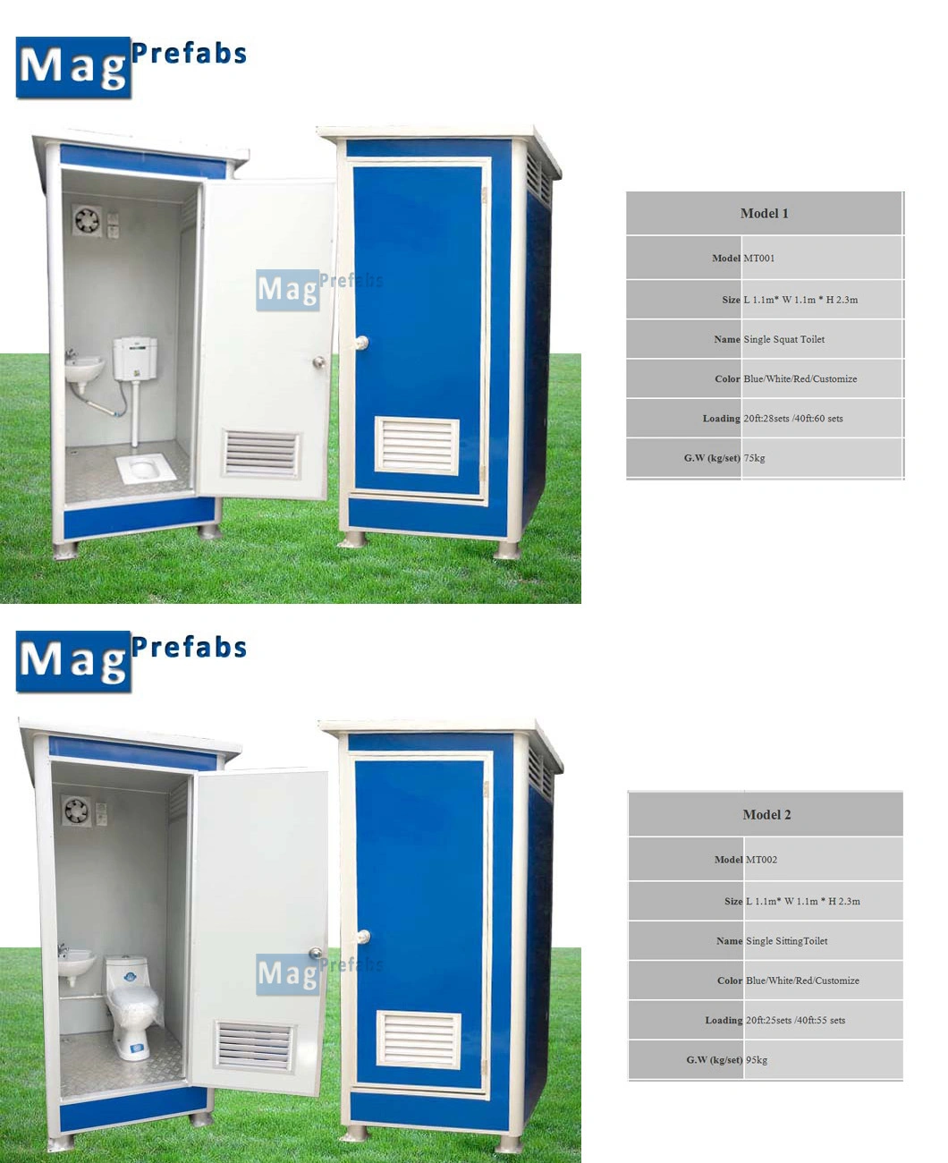 Temporary Prefab Outdoor Public Movable Shower Mobile Bathroom Portable Toilet
