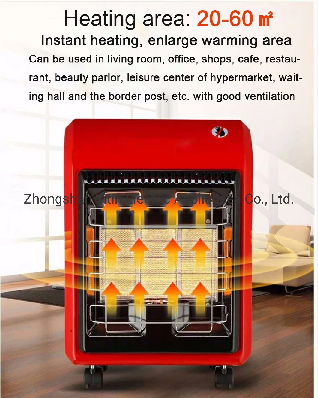 4200W Living Room portable Free Standing Mobile Gas Room Heater