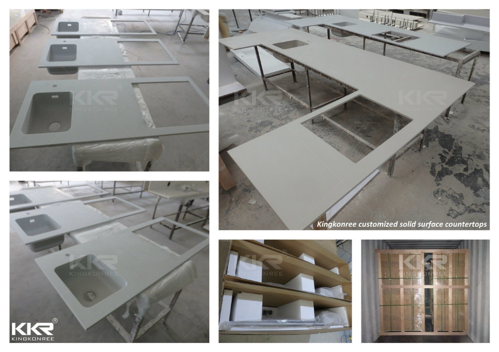 Prefab 72 Solid Surface Bathroom Countertop for Hotel Public Area (KKR-200217-5)