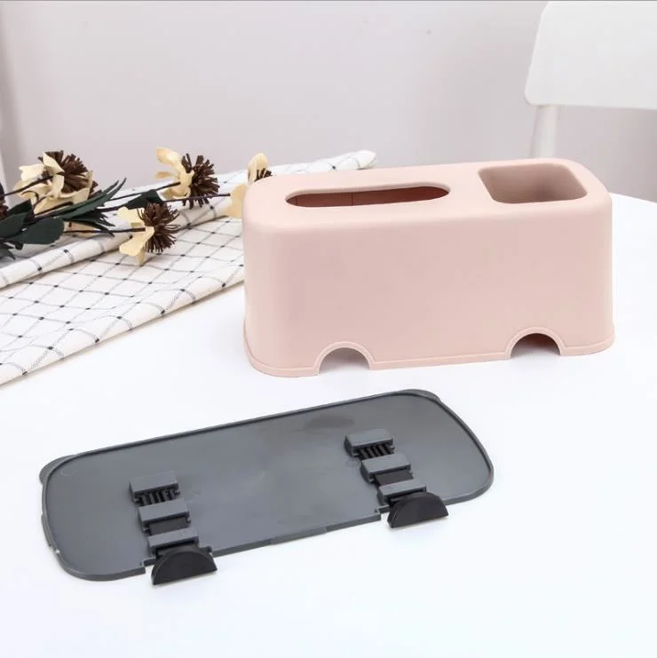 Plastic Tissue Box Cover Holder Desk Storage Box Container for Home and Office Use