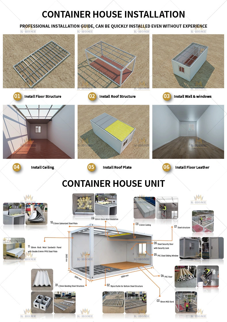 Prefab Container Foldable Temporary Office Kit House Prefab Modular Home