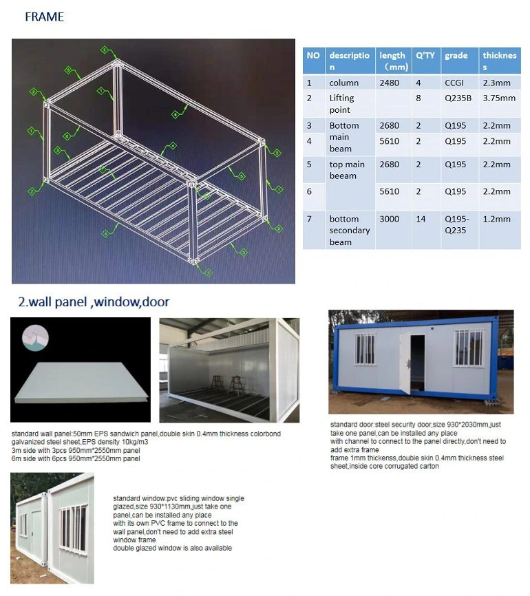 One Story Prefab Tiny Steel Frame Living Container House