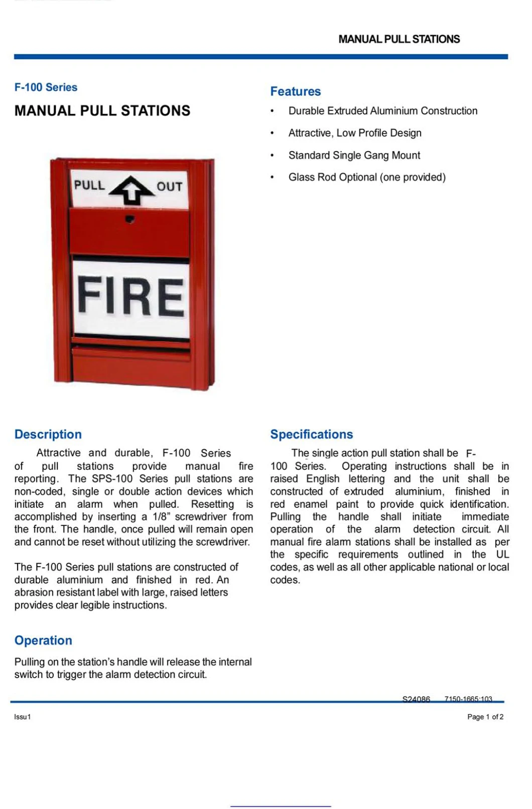Conventional Fire Alarm Manual Call Point Fire Pull Station