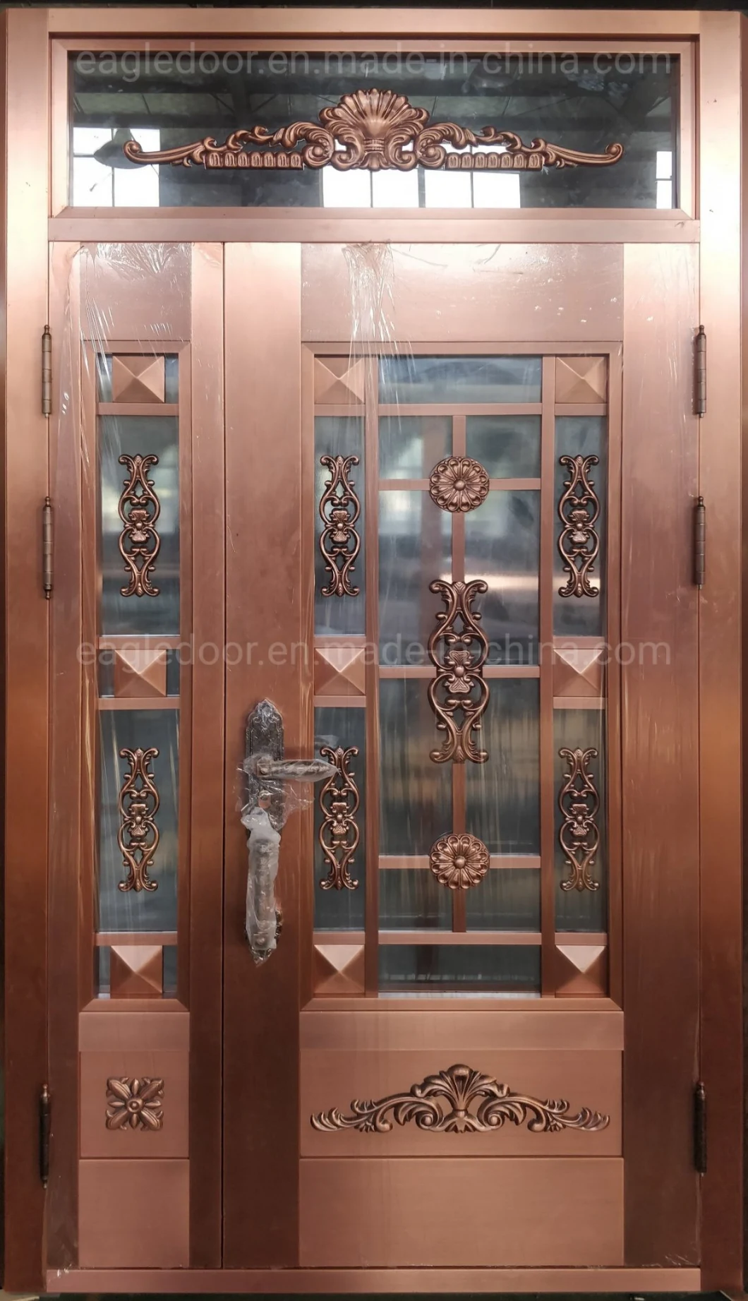 China Villa Exterior Main Door Copper Entry Doors Residential Glass Doors Design