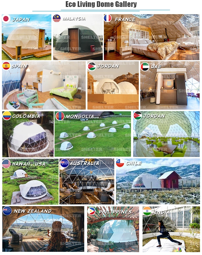 White Geodesic Eco Living Dome House for Sale, Clamping Igloo Dome Tent