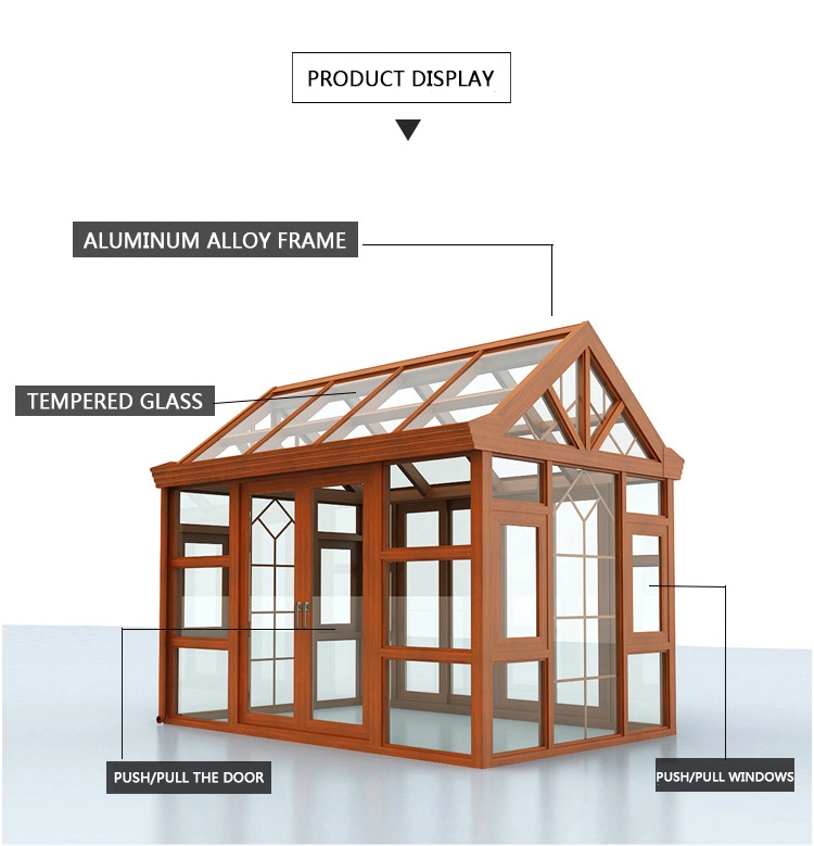 European Style Waterproof Heat Insulation Temper Glass Triangle Roof Garden Aluminum Prefab Sun Room