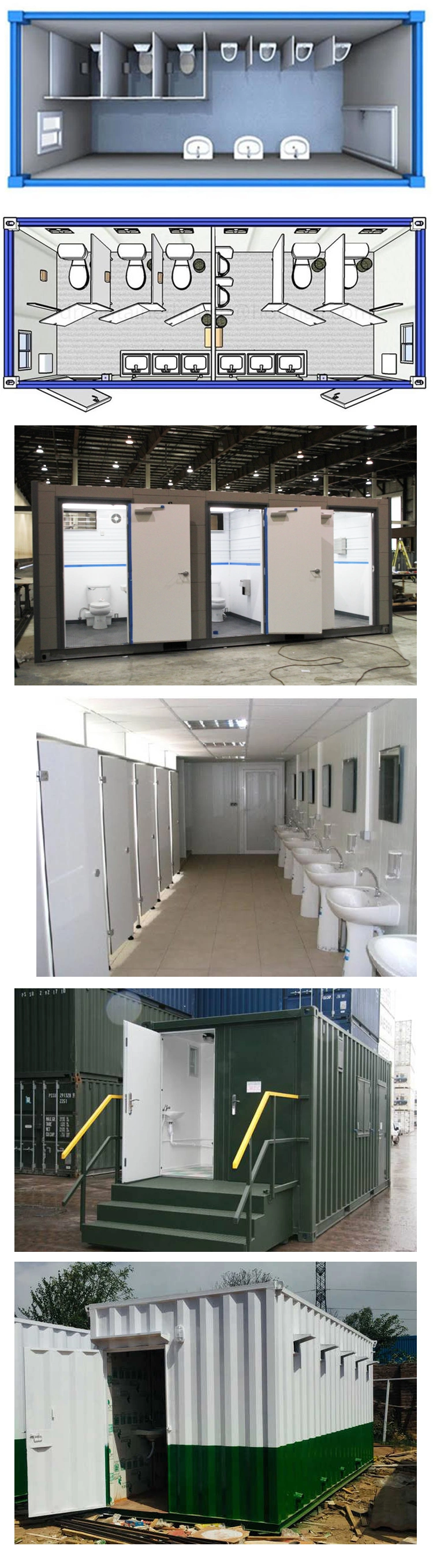 2-Squat Fast Assembly Portable Prefab Mobile Public Bathroom Restroom Toilet