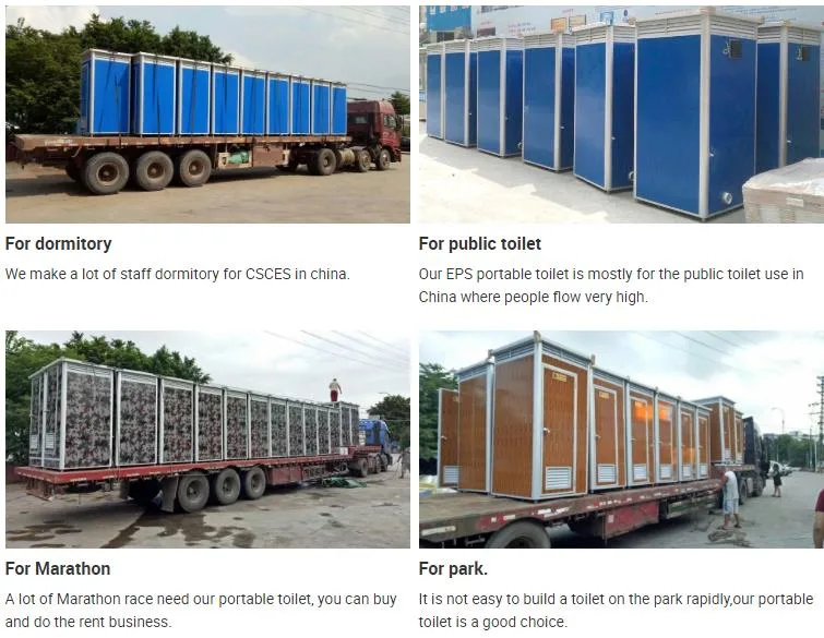 2-Squat Fast Assembly Portable Prefab Mobile Public Bathroom Restroom Toilet