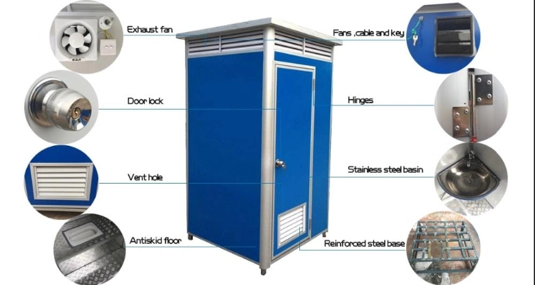 2-Squat Fast Assembly Portable Prefab Mobile Public Bathroom Restroom Toilet