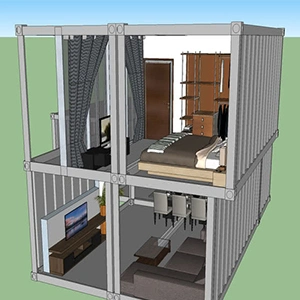 40 FT Small Cabin Container House for Warehouse/Student Housing