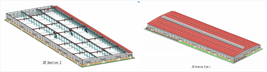 Prefab Steel Frame Building/Prefab Steel Frame Construction for Workshop/Warehouse/Shed