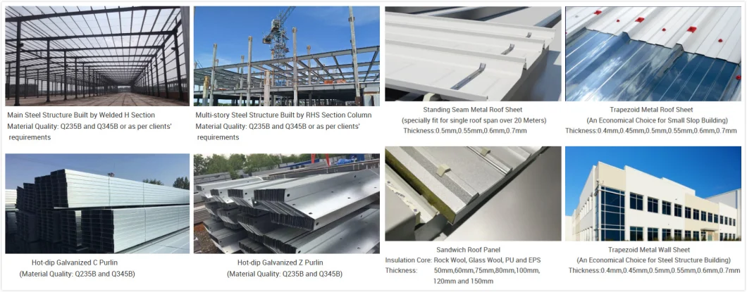 Prefab Steel Frame Building/Prefab Steel Frame Construction for Workshop/Warehouse/Shed