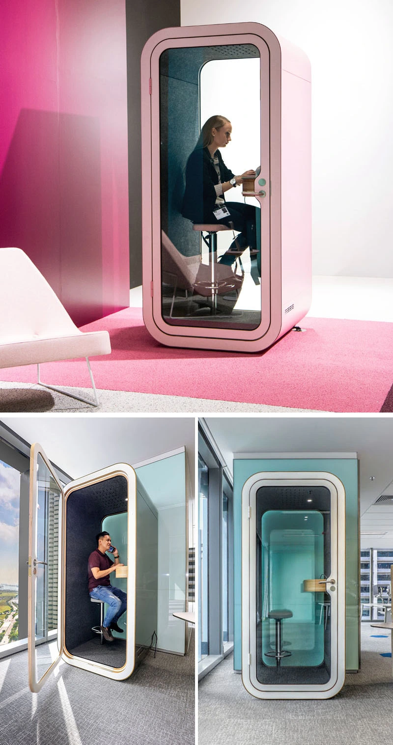 Metal Phone Booths Acoustic Office Pods Office Furniture Privacy Booth