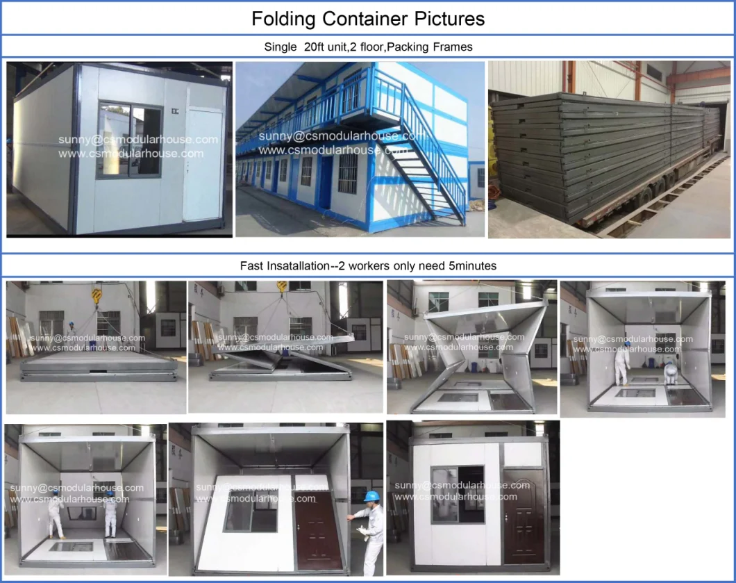 Prefab Flat Packed Design Container House with Sandwich Panel, Prefab House as Dormitory