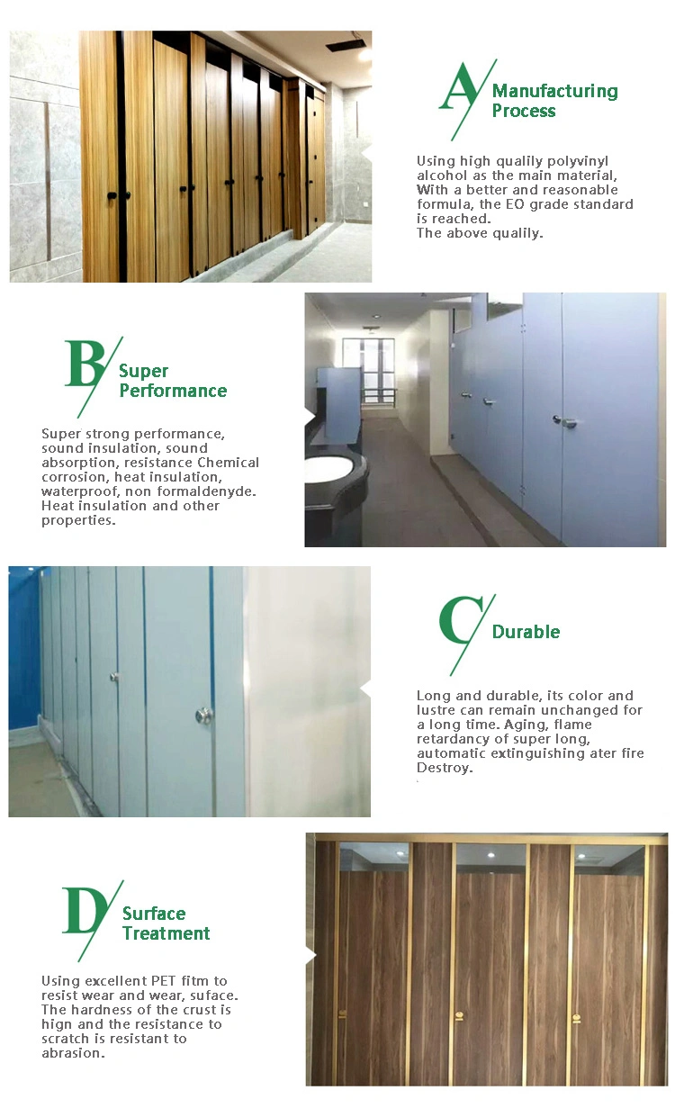 European Style Customized Multi-Door 12 mm Anti Fire High Pressure HPL Water Resistant Cheap Shower Cubicle Toilet Partition/