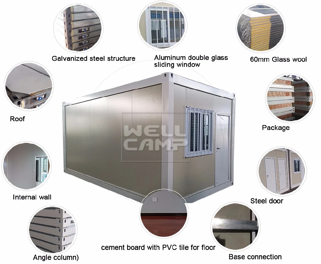 Wellcamp Luxury Prefab Two Floor Flat Pack Container Villa Container Home