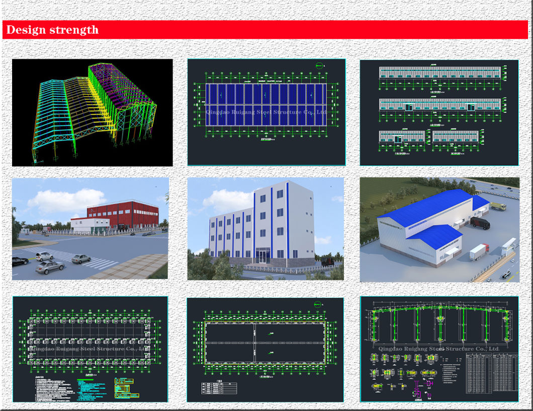 Various Colors Durable Light Prefabricated Steel Structure Garages/Hanger