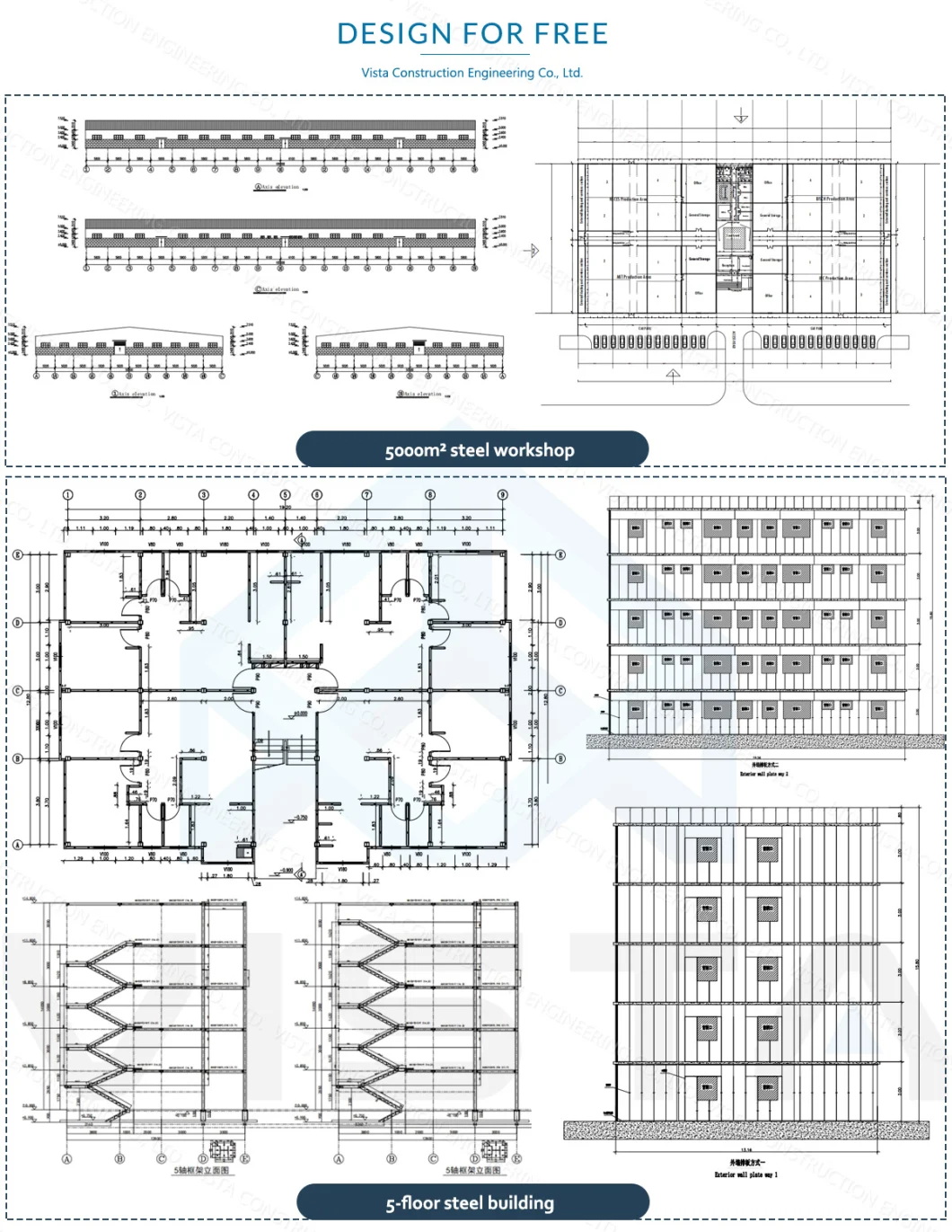 Low Cost Affordable Industry Industrial Commercial Prefabricated Modular Workshop Warehouse Office Building Steel Frame Structures