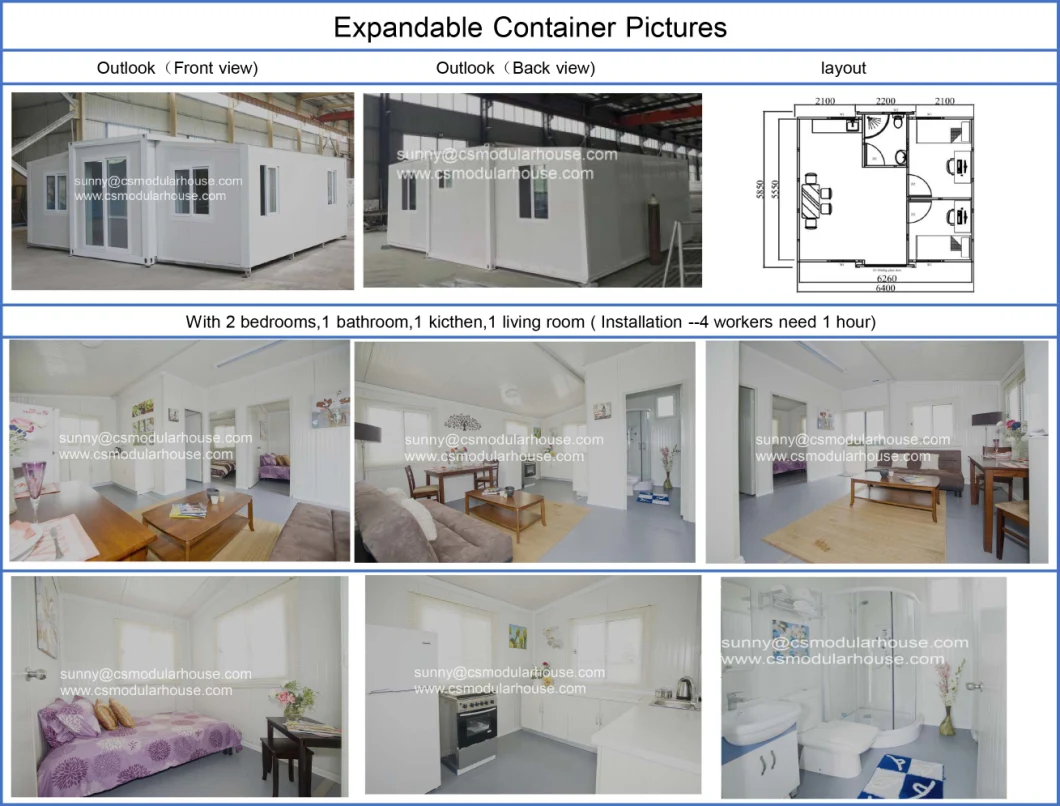 20FT Flat Pack Container House/Prefabricated Container House/Container Houses for Sale