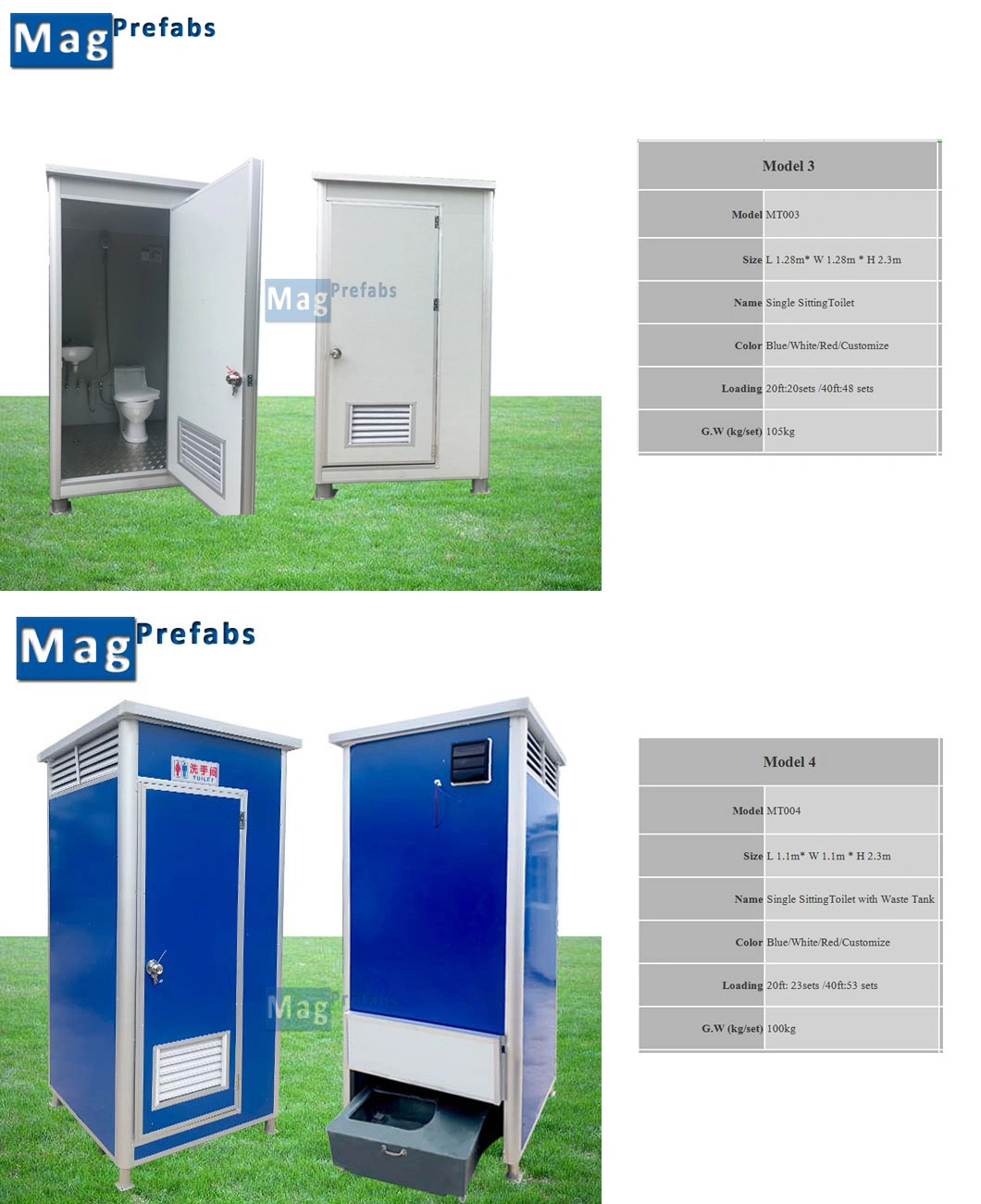 Temporary Prefab Outdoor Public Movable Shower Mobile Bathroom Portable Toilet