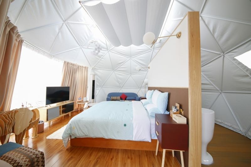 Guangzhou Prefab Outdoor House Dome Camping Tent with Bathroom