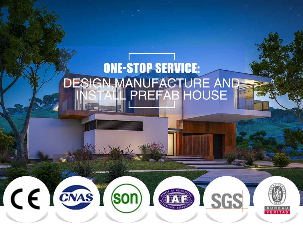 Easy Assemblely Eco-Friendly Prefabricated Light Steel Frame House Villa Bungalow with Ce Approval