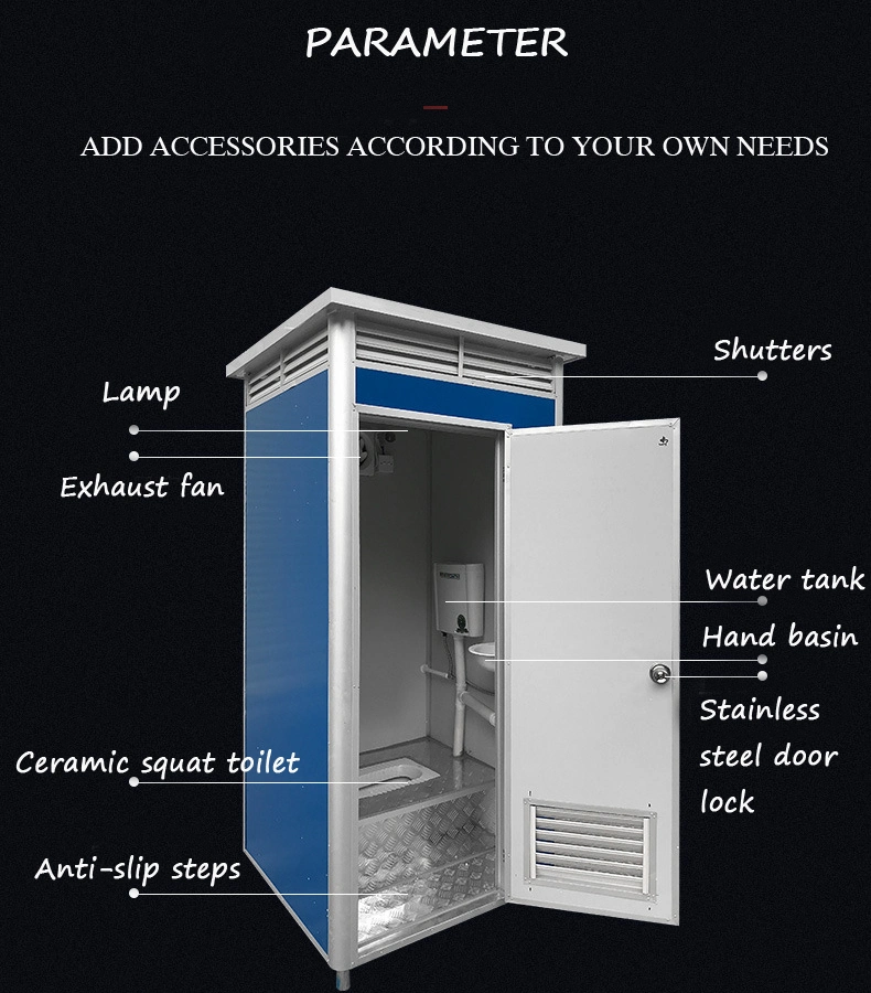 Wholesale Cheap Price Portable Chemical Toilet Mobile Movable Portable Toilet Cabin Movable Toilets for Sale