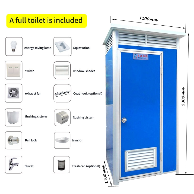 Wholesale Cheap Price Portable Chemical Toilet Mobile Movable Portable Toilet Cabin Movable Toilets for Sale