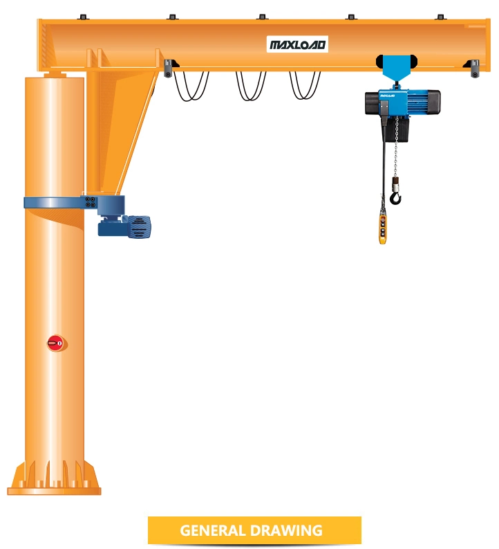 Ce Approved 2-10 Ton Electric Portable Shop Column Rotation Jib Crane with Swing Arm